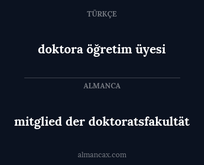 mitglied der doktoratsfakultät - doktora öğretim üyesi