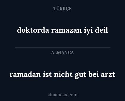 ramadan ist nicht gut bei arzt - doktorda ramazan iyi deil