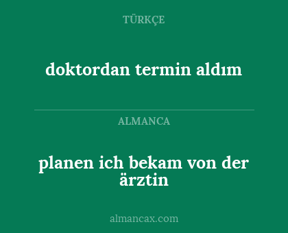 planen ich bekam von der ärztin - doktordan termin aldım