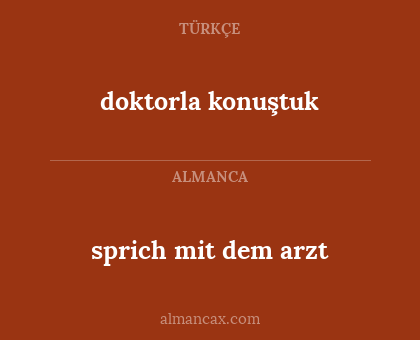 sprich mit dem arzt - doktorla konuştuk