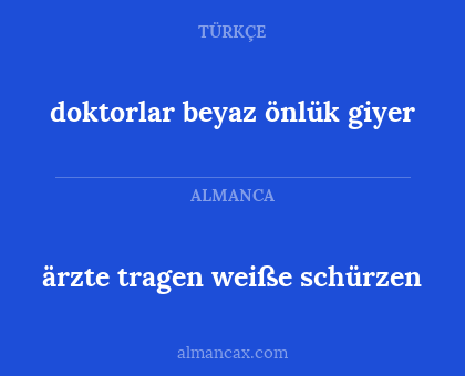 ärzte tragen weiße schürzen - doktorlar beyaz önlük giyer