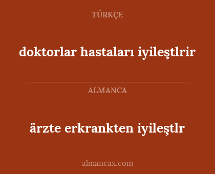 ärzte erkrankten iyileştlr - doktorlar hastaları iyileştlrir