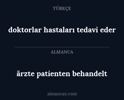 doktorlar hastaları tedavi eder - ärzte patienten behandelt