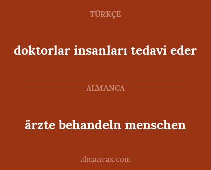 ärzte behandeln menschen - doktorlar insanları tedavi eder