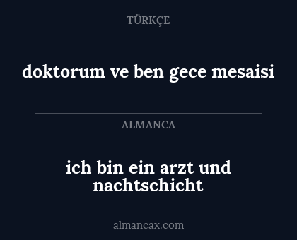 ich bin ein arzt und nachtschicht - doktorum ve ben gece mesaisi
