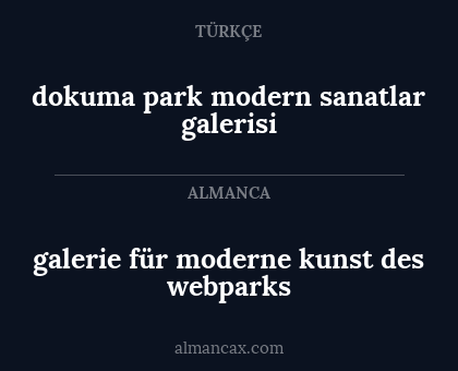 dokuma park modern sanatlar galerisi - galerie für moderne kunst des webparks