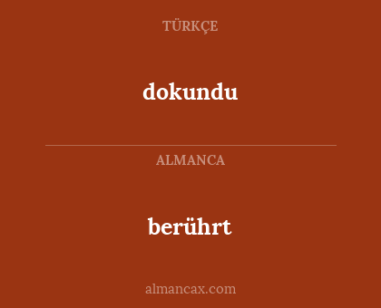 berührt - dokundu