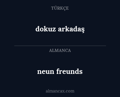 neun freunds - dokuz arkadaş