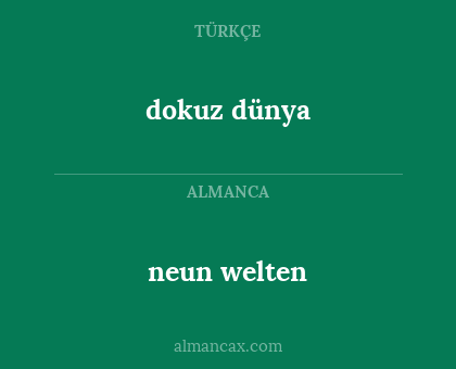 dokuz dünya - neun welten