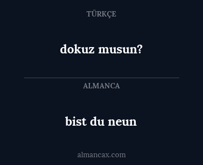 dokuz musun? - bist du neun