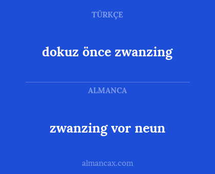 dokuz önce zwanzing - zwanzing vor neun