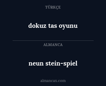 dokuz tas oyunu - neun stein-spiel