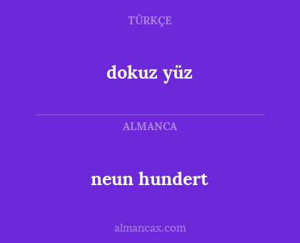 dokuz yüz - neun hundert