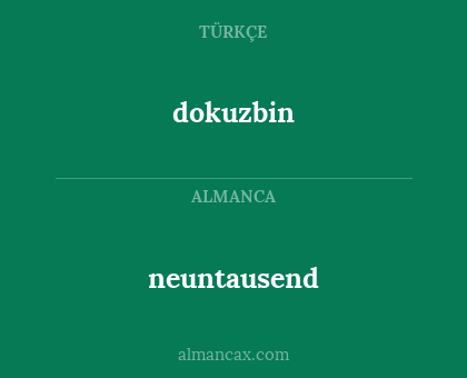 dokuzbin - neuntausend