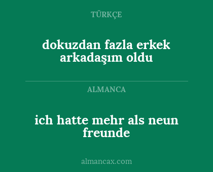 dokuzdan fazla erkek arkadaşım oldu - ich hatte mehr als neun freunde