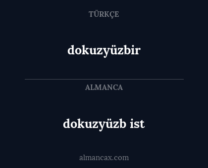 dokuzyüzbir - dokuzyüzb ist