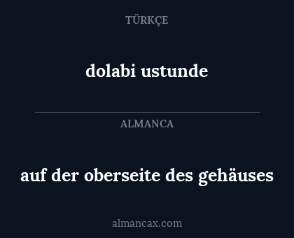 auf der oberseite des gehäuses - dolabi ustunde