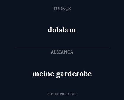 meine garderobe - dolabım