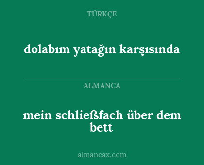 dolabım yatağın karşısında - mein schließfach über dem bett