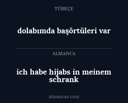 ich habe hijabs in meinem schrank - dolabımda başörtüleri var