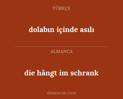 dolabın içinde asılı - die hängt im schrank
