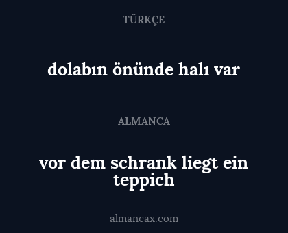 dolabın önünde halı var - vor dem schrank liegt ein teppich