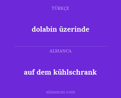 dolabin üzerinde - auf dem kühlschrank