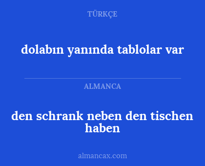 den schrank neben den tischen haben - dolabın yanında tablolar var