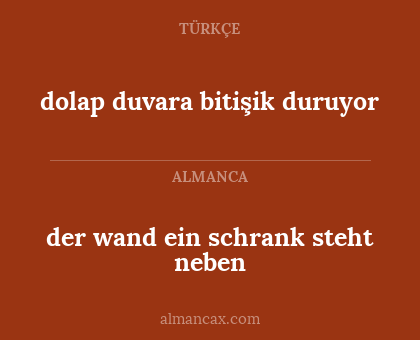 der wand ein schrank steht neben - dolap duvara bitişik duruyor
