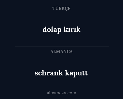 dolap kırık - schrank kaputt