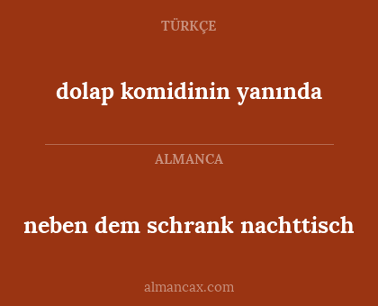 dolap komidinin yanında - neben dem schrank nachttisch