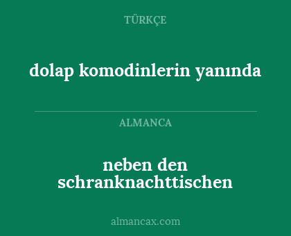 neben den schranknachttischen - dolap komodinlerin yanında