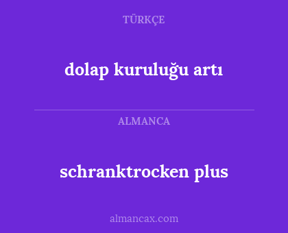 schranktrocken plus - dolap kuruluğu artı