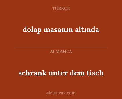 dolap masanın altında - schrank unter dem tisch