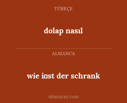 dolap nasıl - wie i̇st der schrank
