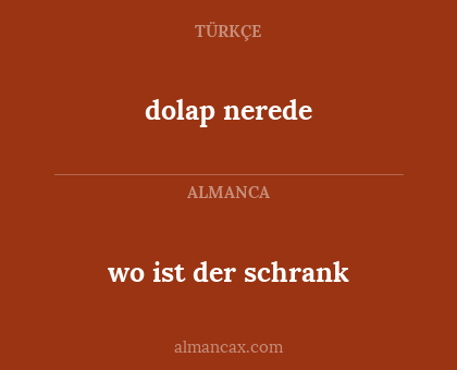 dolap nerede - wo ist der schrank