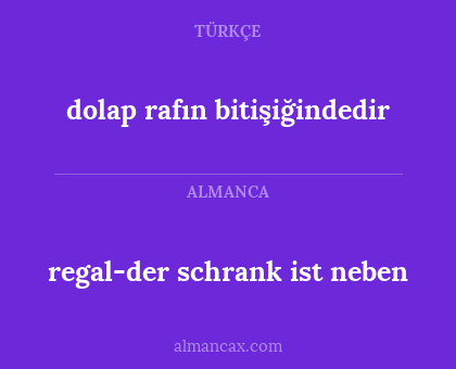 dolap rafın bitişiğindedir - regal-der schrank ist neben