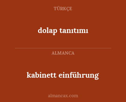 kabinett einführung - dolap tanıtımı