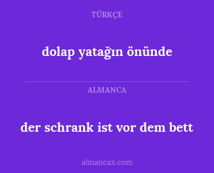 dolap yatağın önünde - der schrank ist vor dem bett