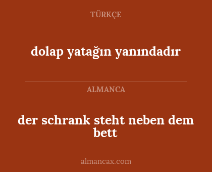 dolap yatağın yanındadır - der schrank steht neben dem bett