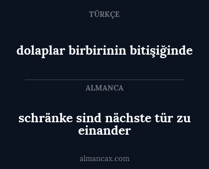 schränke sind nächste tür zu einander - dolaplar birbirinin bitişiğinde