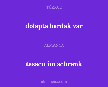 dolapta bardak var - tassen im schrank