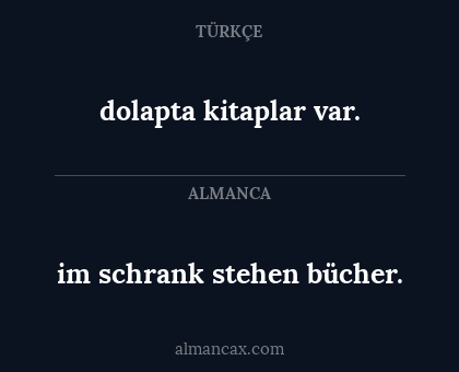 im schrank stehen bücher. - dolapta kitaplar var.