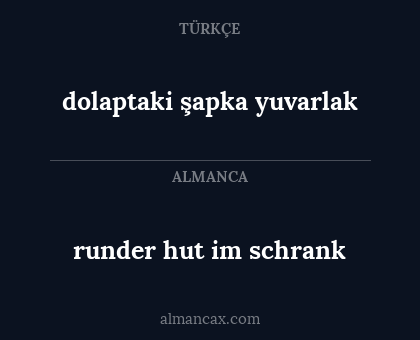 runder hut im schrank - dolaptaki şapka yuvarlak