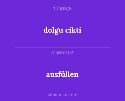 dolgu cikti - ausfüllen