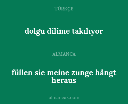 füllen sie meine zunge hängt heraus - dolgu dilime takılıyor