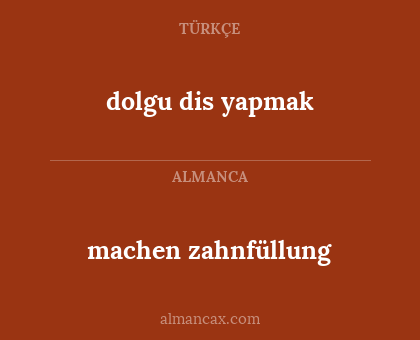 machen zahnfüllung - dolgu dis  yapmak