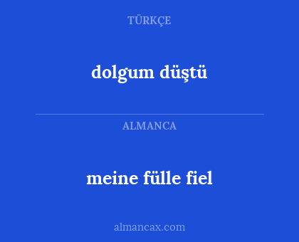 dolgum düştü - meine fülle fiel