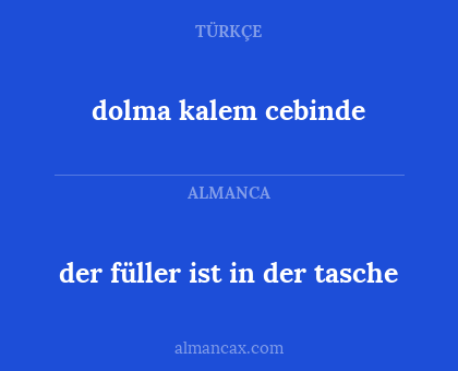 dolma kalem cebinde - der füller ist in der tasche