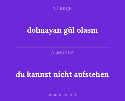 du kannst nicht aufstehen - dolmayan gül olasın